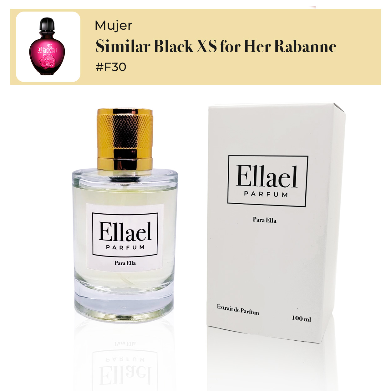 Inspirado en Black XS for Her Rabanne F#30